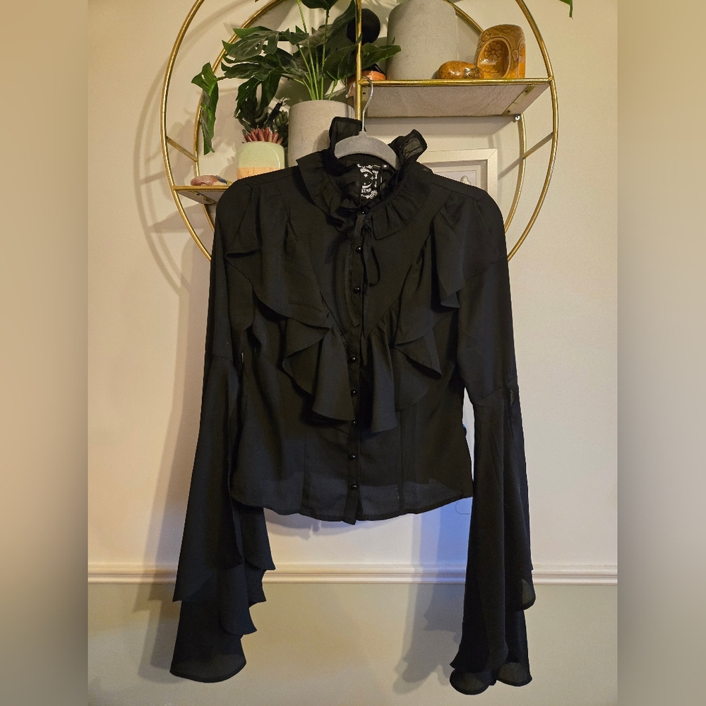 Killstar Moonshrine Ruffle Top - Picture 3 of 7